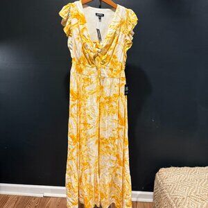 New With Tags (NWT) Yellow Medium Express Floral Maxi Dress